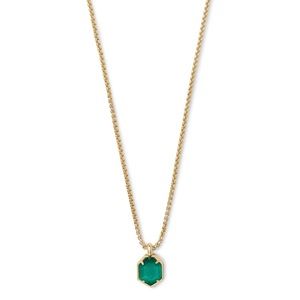 Kendra Scott Teo Gold w/ Emerald Cats Eye Necklace